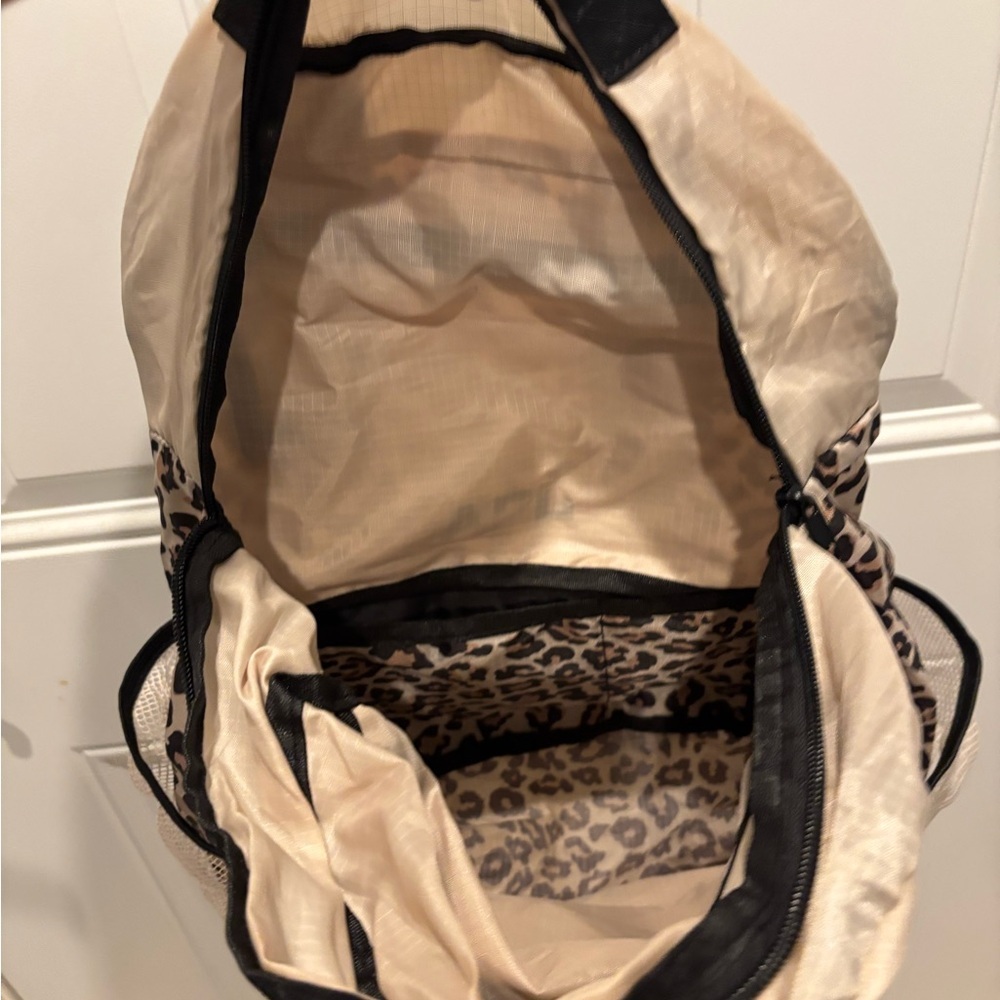 APL Packable Nylon Backpack Beige Leopard NWOT - image 6